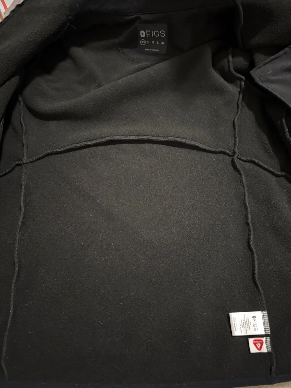 Figs On-Shift Fleece Jacket Black Full Zipper Primaloft Slim Fit Clinic X-Small